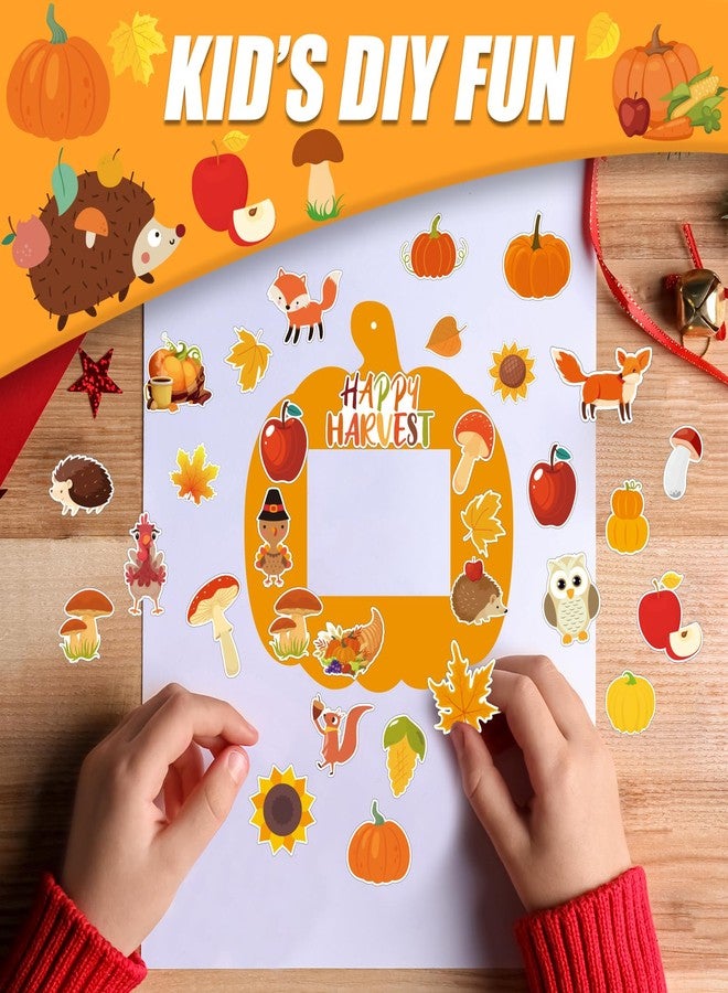 Kepeel 30 Packs Fall DIY Picture Frames Craft Kit for Kids, Autumn Pumpkin Photo Frames Ornaments for Thanksgiving Decorations Favor Fall Art Gift Classroom Home Activities - Image 4